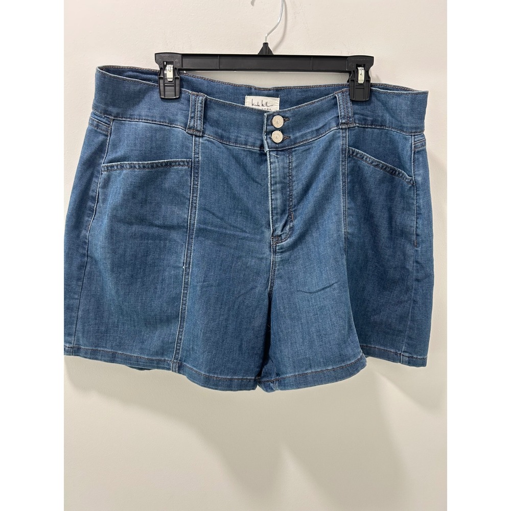 Nicole Miller New York Soho High Rise Denim Shorts Medium Wash Blue Womens 16